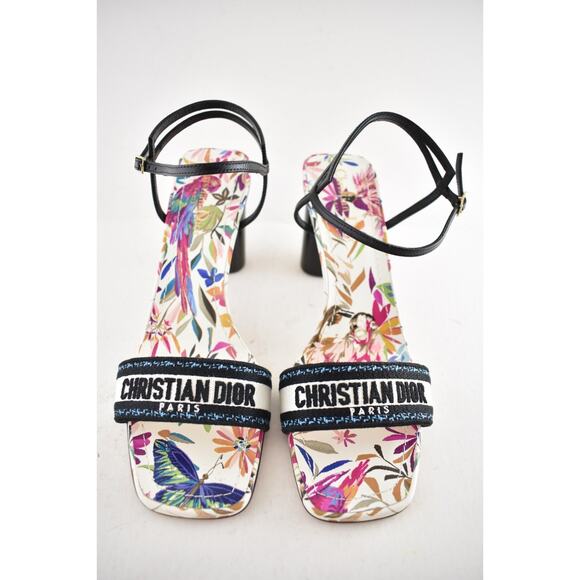 Dior TDJ Fantastica Black Blue Dway Heeled Sandal Ankle Strap Heel Pump 39.5 - Picture 7 of 14